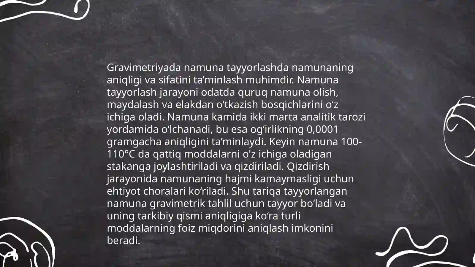Gravimetriya usulida mutaxasisligiga Qarab kalsiy magniy Temir alyuminiy Va oltingugurt miqdorni aniqlash 4