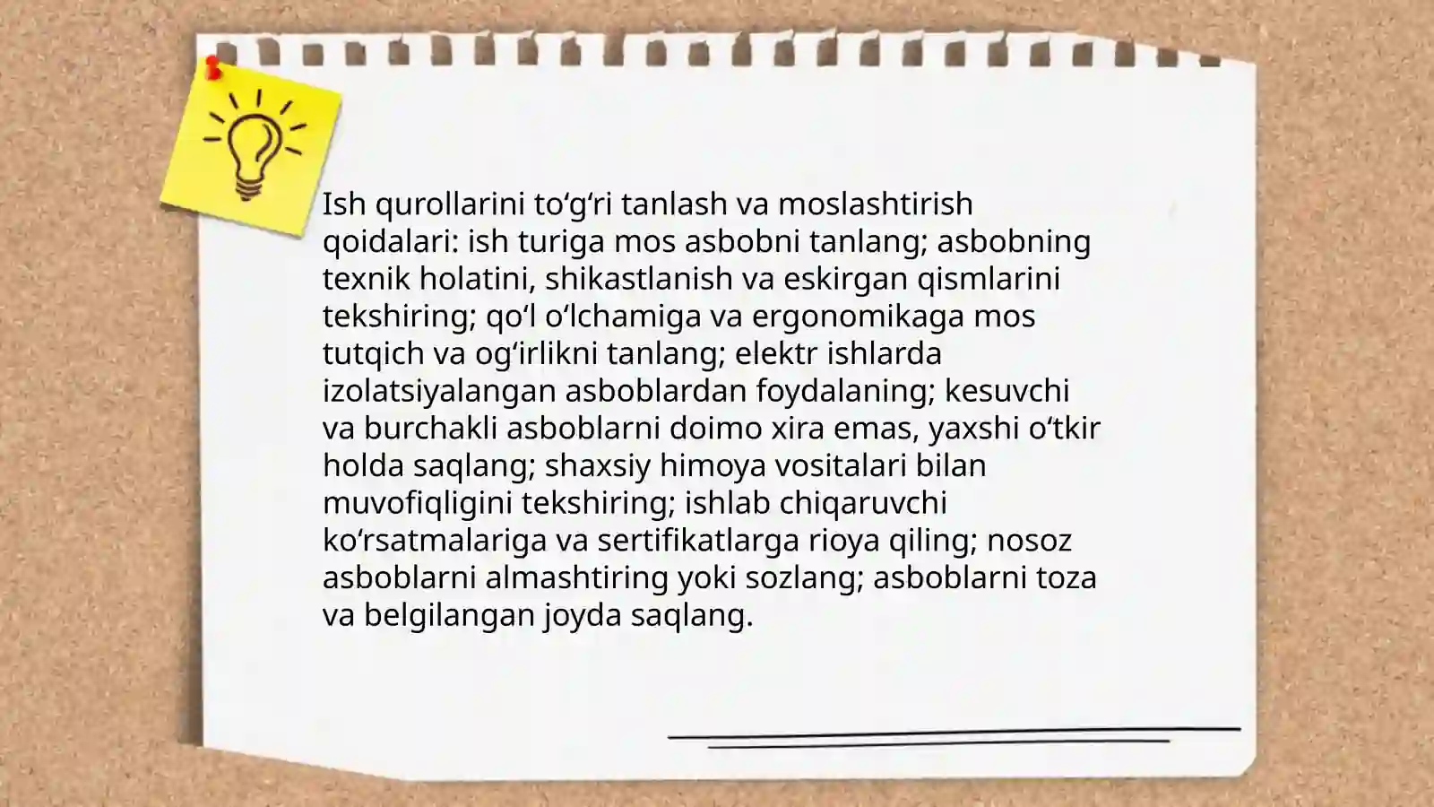 Ish qurollaridan foydalanishda texnika xavfsizlik qoidalari 4