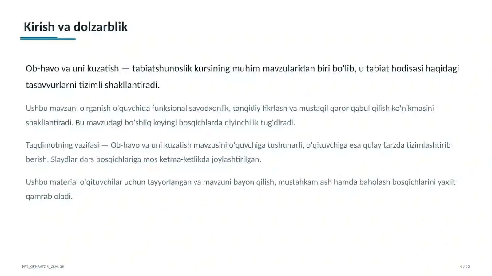 Ob-havo va uni kuzatish (2-sinf) 1