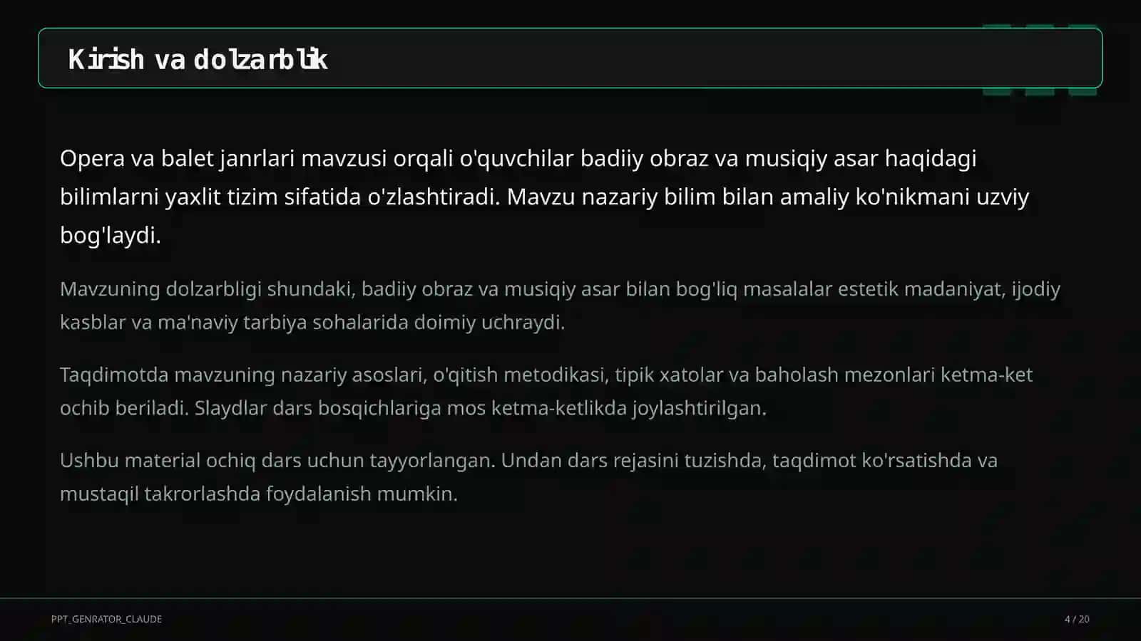 Opera va balet janrlari (6-sinf) 4
