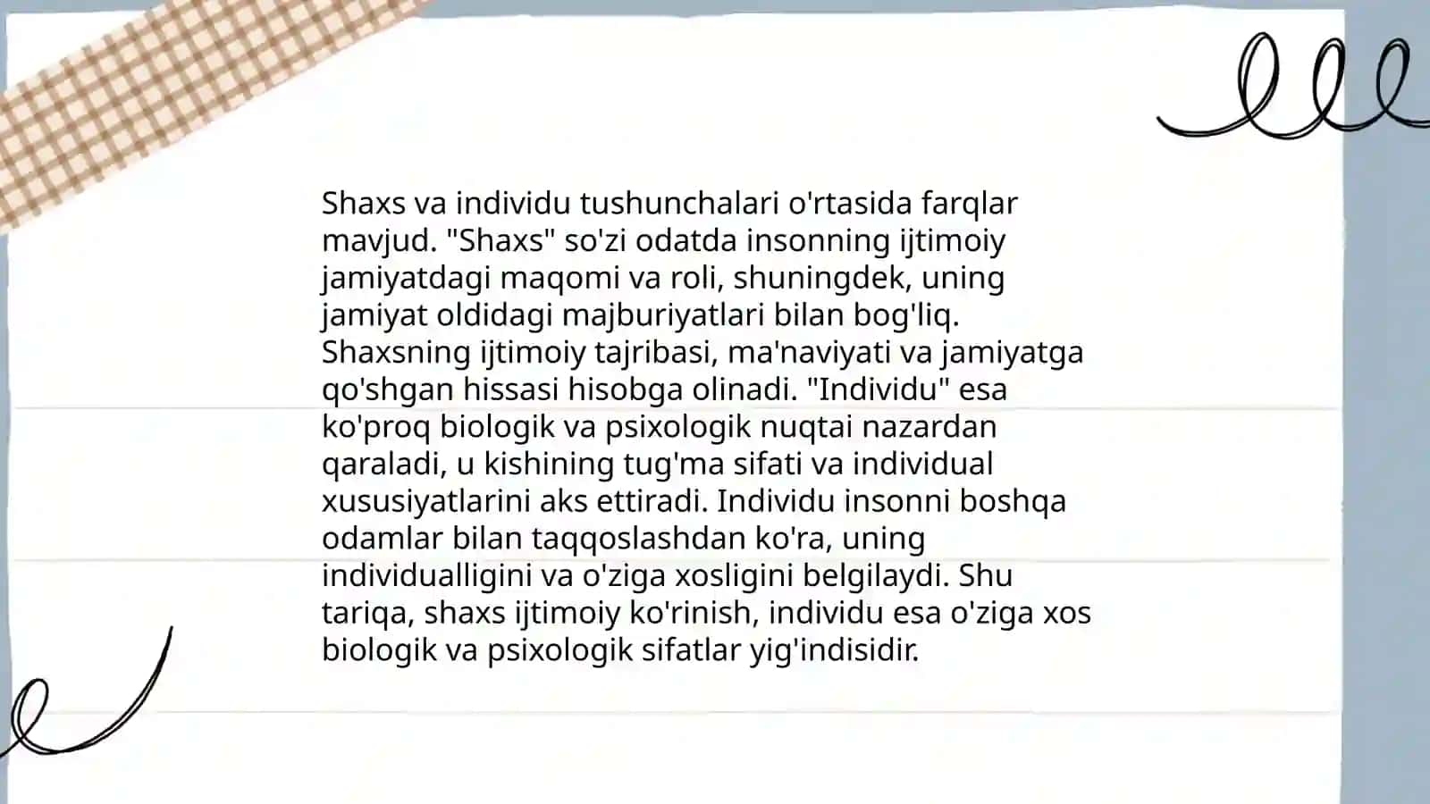 Individ, shaxs, individuallik tushunchasi 4