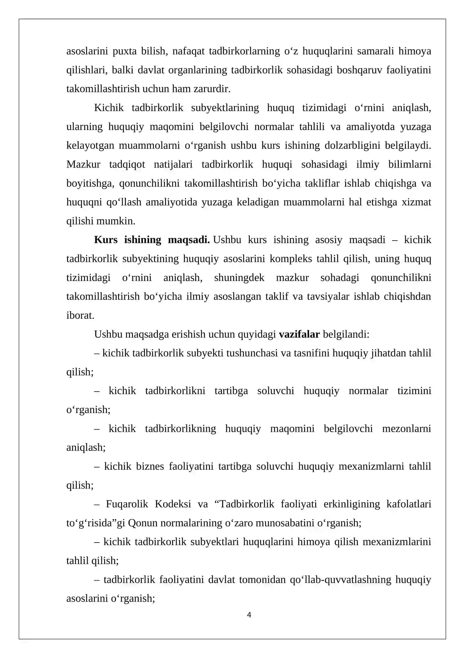 Biznes / Korporativ huquqi fanidan KICHIK TADBIRKORLIK SUBYEKTLARI 4