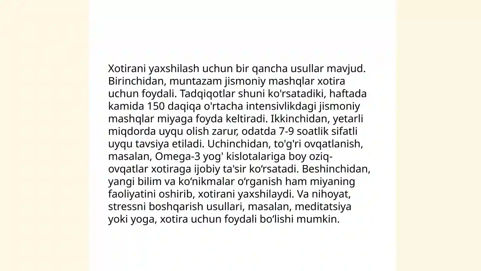 Diqqat va xotirani o’rganish uchun metodikalar 4
