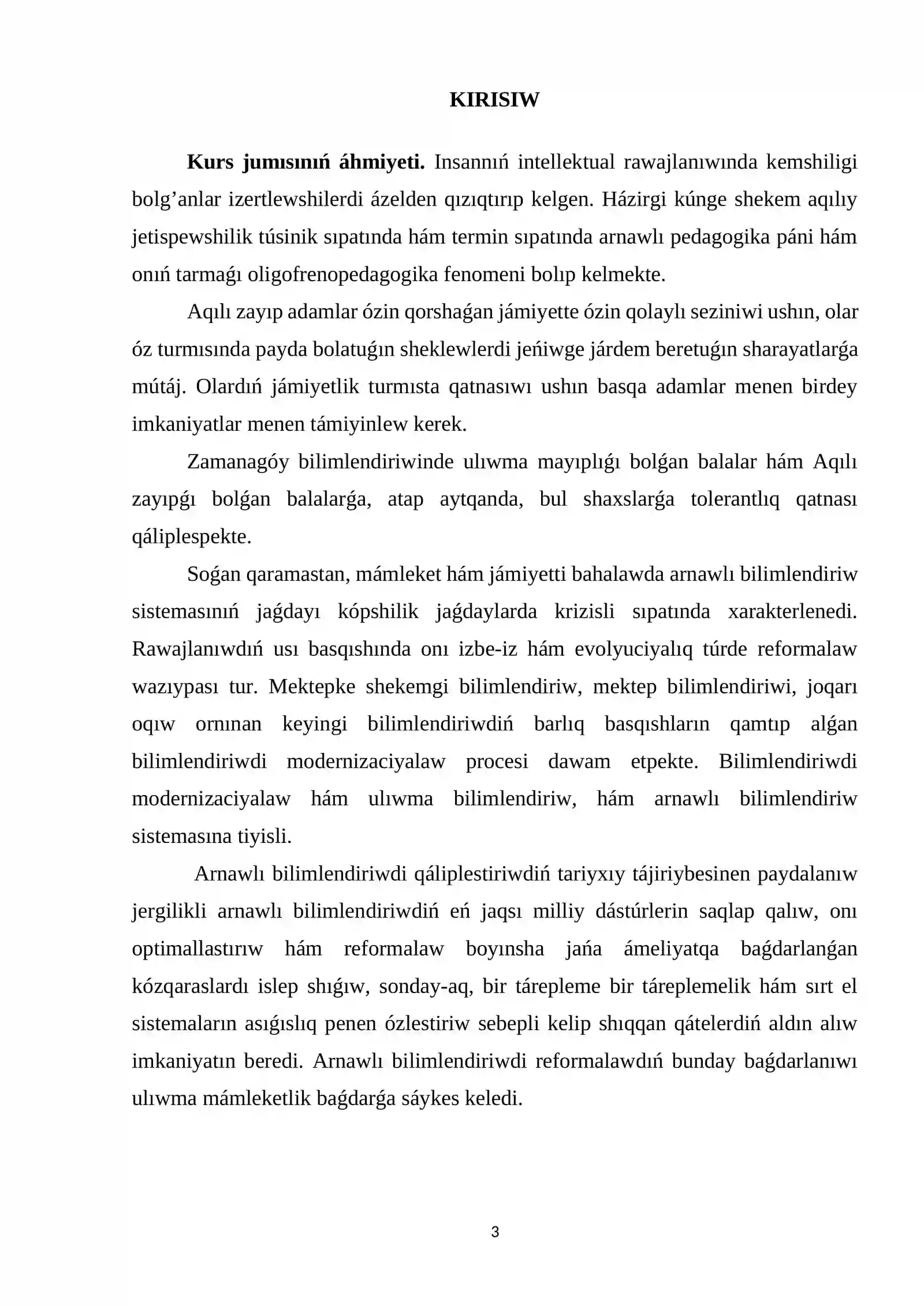 Arnawlı pedagogika: oligofrenopedagogika tálim baǵdarı 4
