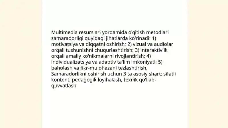 Ta'lim texnologiyasida òqitish metodlarining òrni va ahamiyati 4
