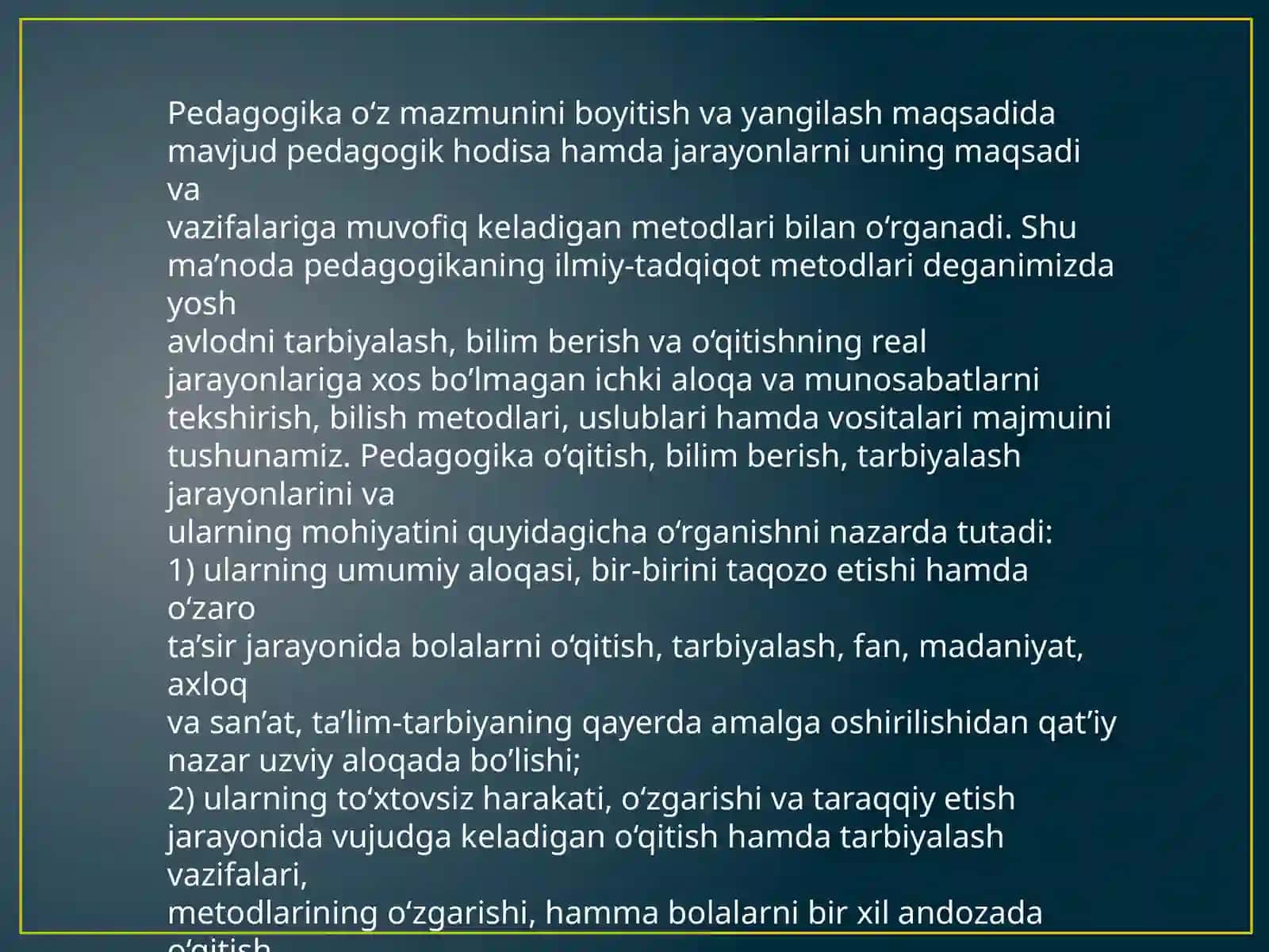 PEDAGOGIKA NAZARIYASI VA TARIXI FANI 4