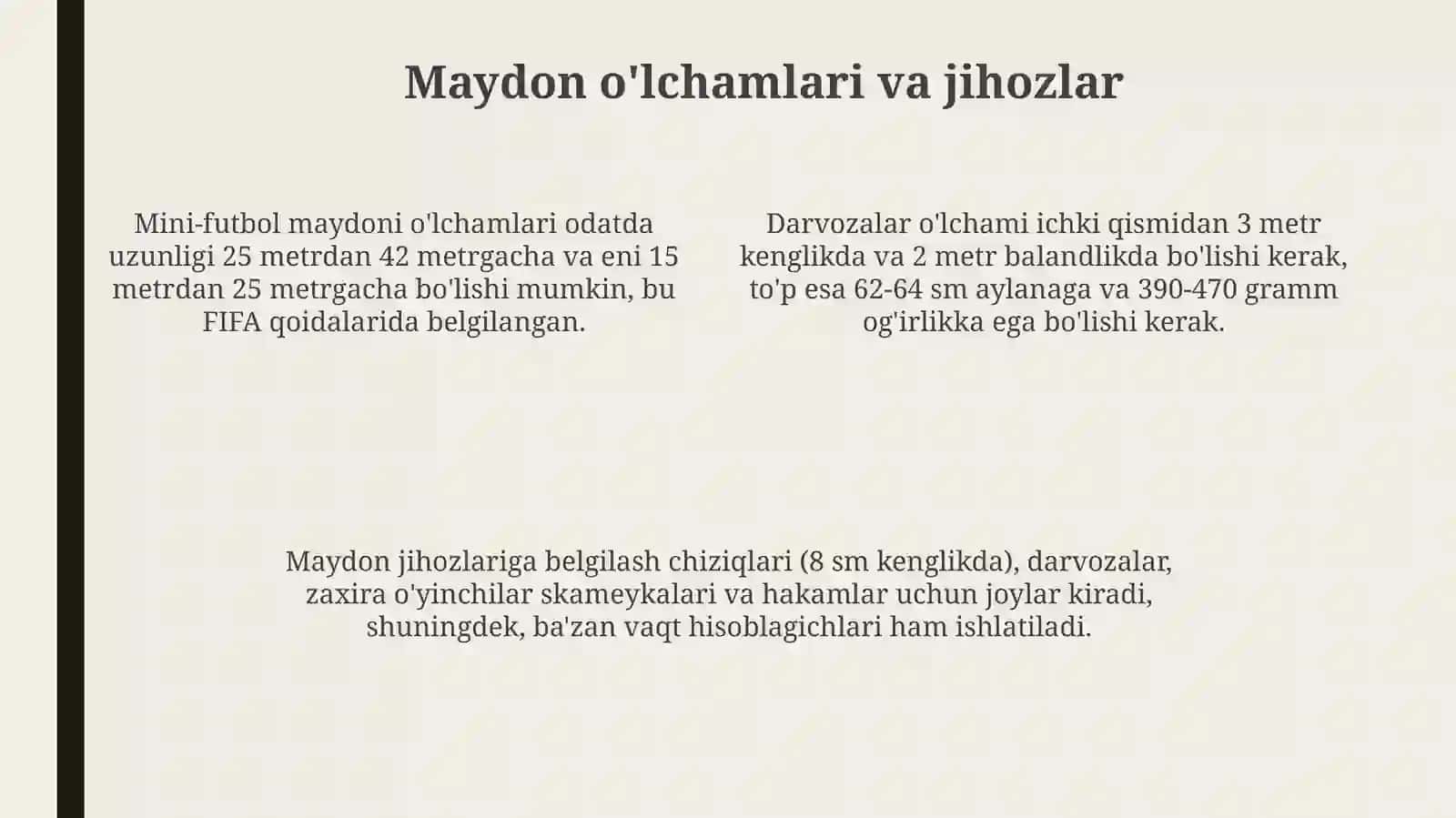 Sport oyinlari. Mini fudbol oʻyini texnikasini oʻrganish 4