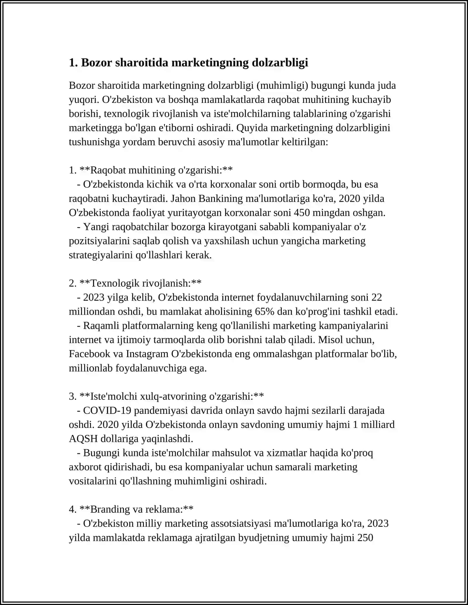 BOZOR SHAROITIDA MARKETINGNING AHAMIYATI 4