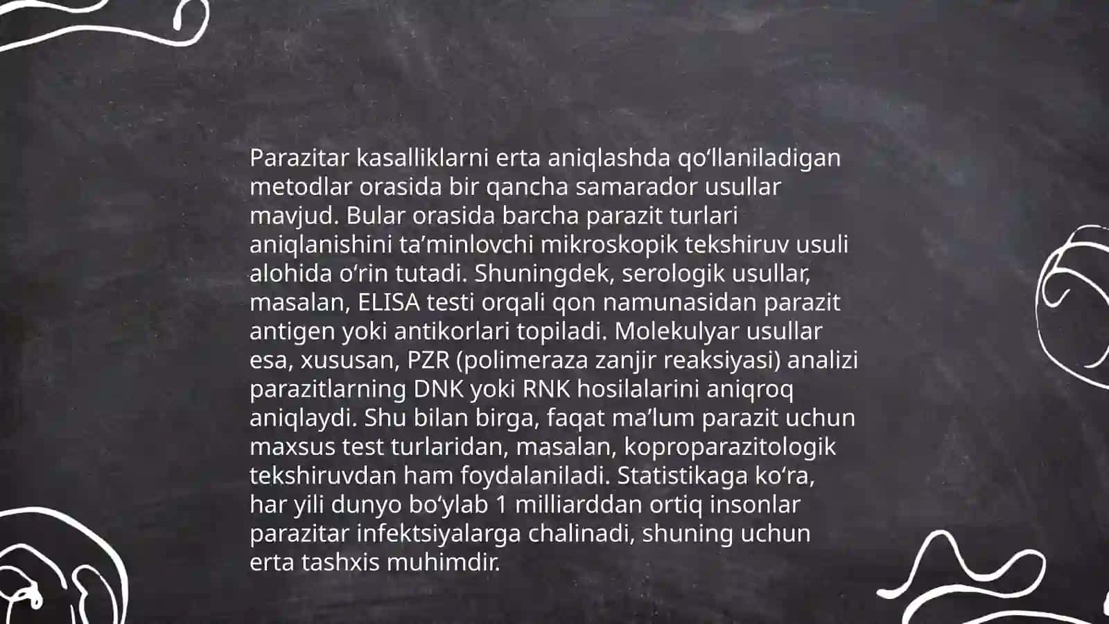 Parazitar kasalliklarni erta aniqlashda labarator diagnostik tekshirish usullarini ahamiyati 4