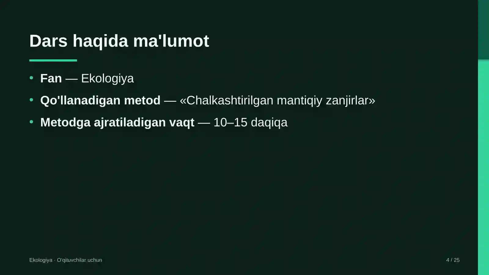 ekologiya darslarida chalkashtirilgan mantiqiy zanjirlar metodidan foydalanish 8908 4