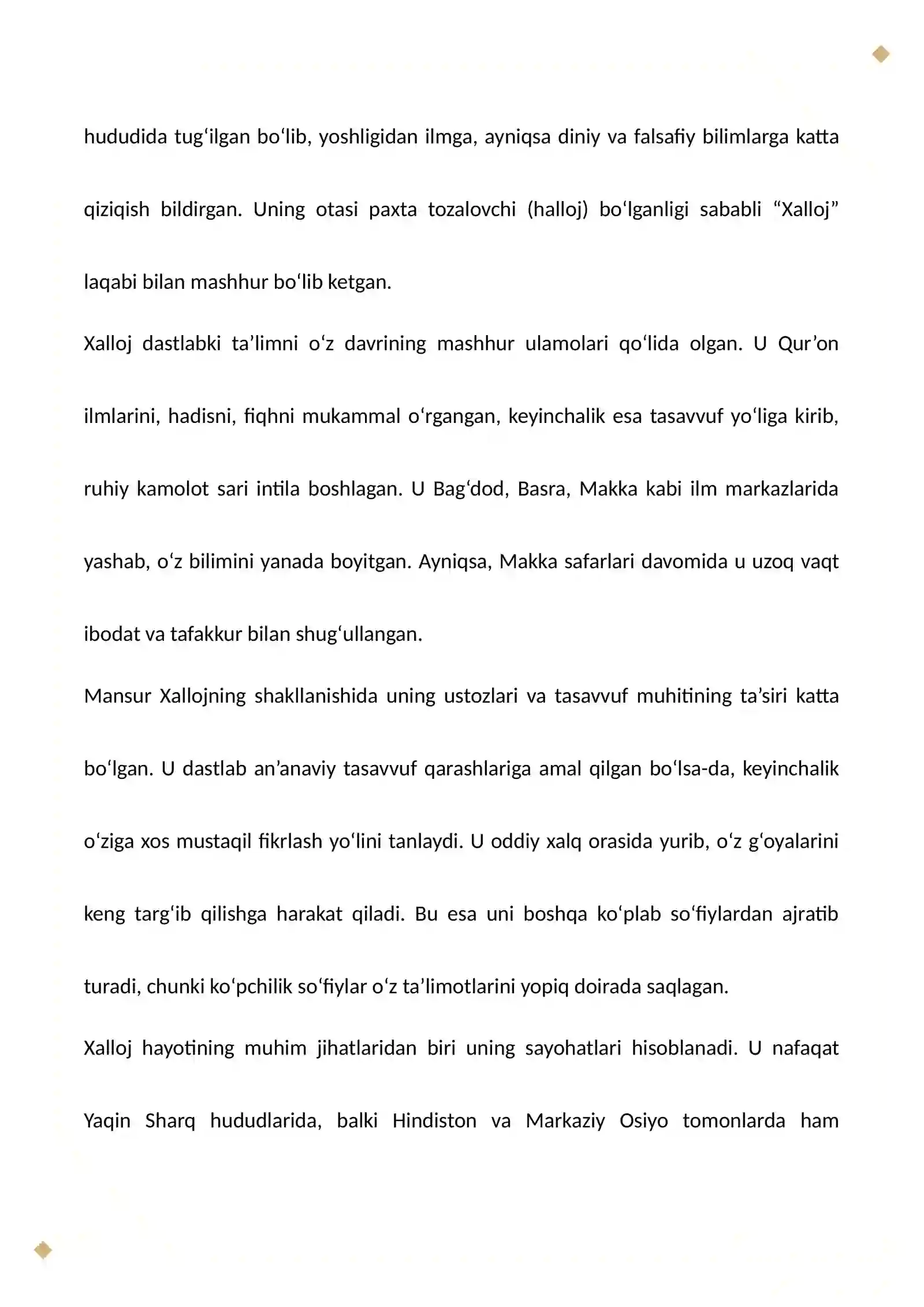 Mansur Xallojning falsafiy qarashlari 4