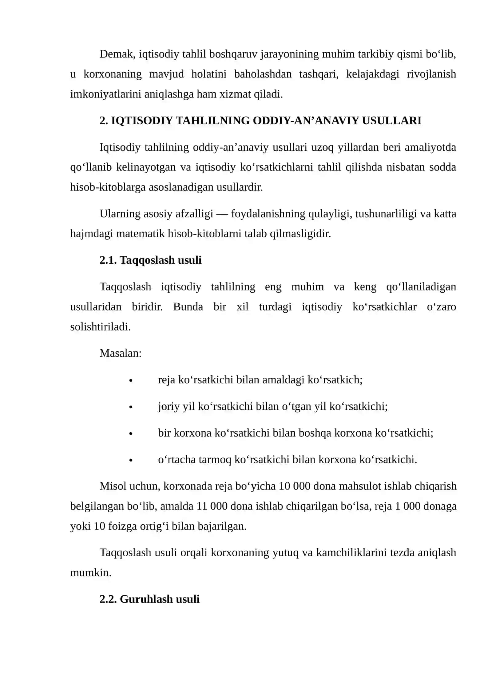 IQTISODIY TAHLILNING ODDIY-AN’ANAVIY HAMDA IQTISODIY-MATEMATIK USULLARI 4