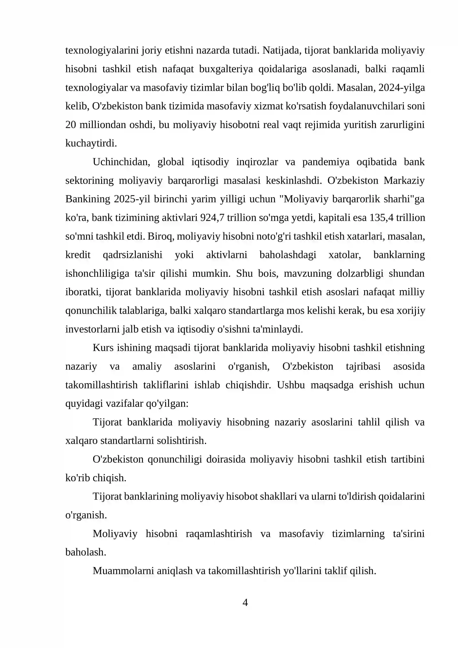 Tijorat banklarida moliyaviy hisobni tashkil etish asoslari 4
