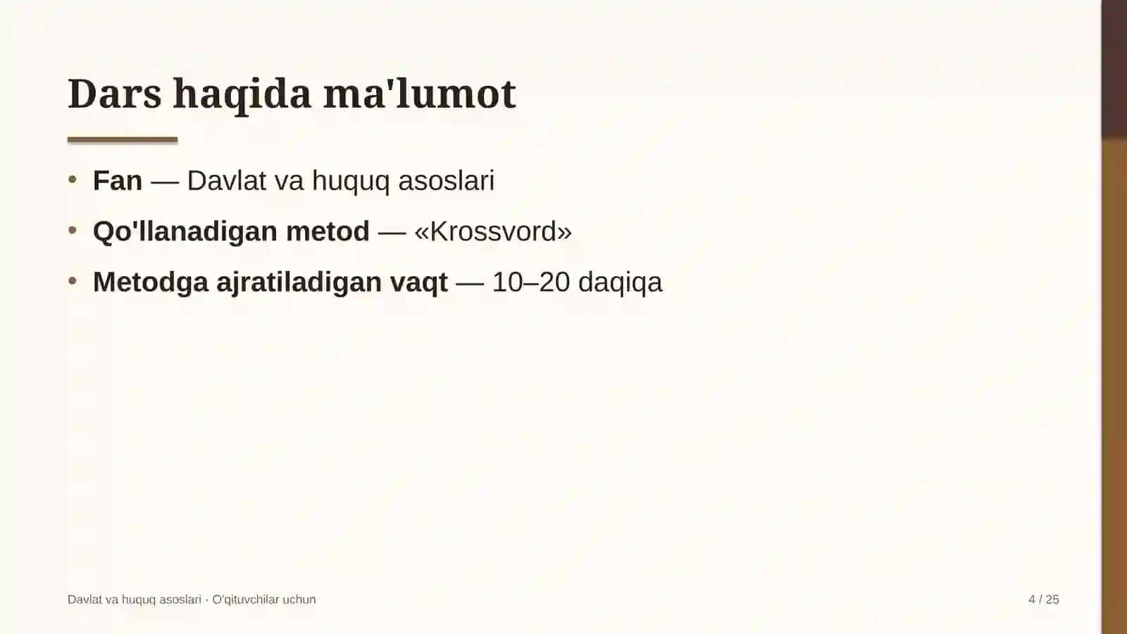 davlat va huquq asoslari darslarida krossvord metodidan foydalanish 5674 4