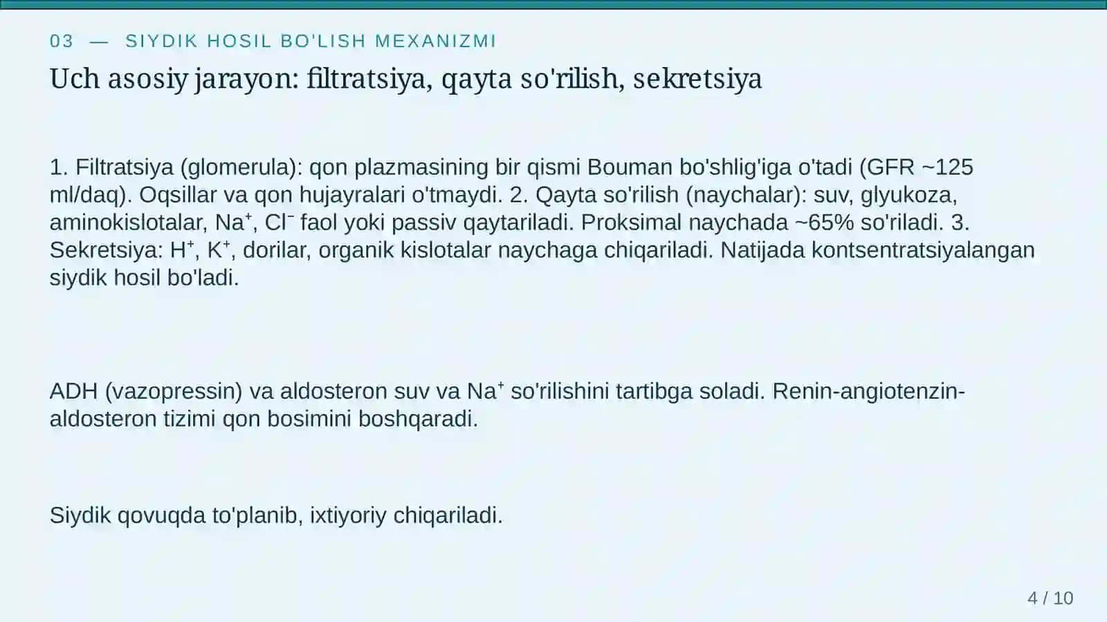 Buyrak va siydik ajratish tizimi 4