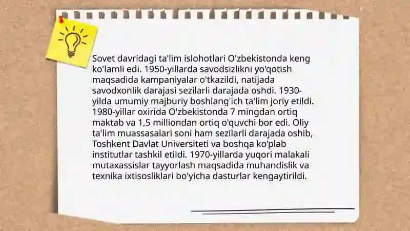 1924 1991 yillarda O'zbekistonda ta'lim tizimi va pedagogik fikrlar 4