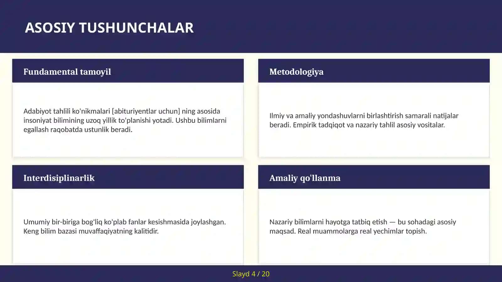 ADABIYOT TAHLILI KO'NIKMALARI [ABITURIYENTLAR UCHUN] 4