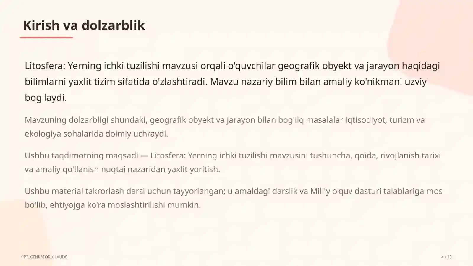 Litosfera: Yerning ichki tuzilishi (5-sinf) 4