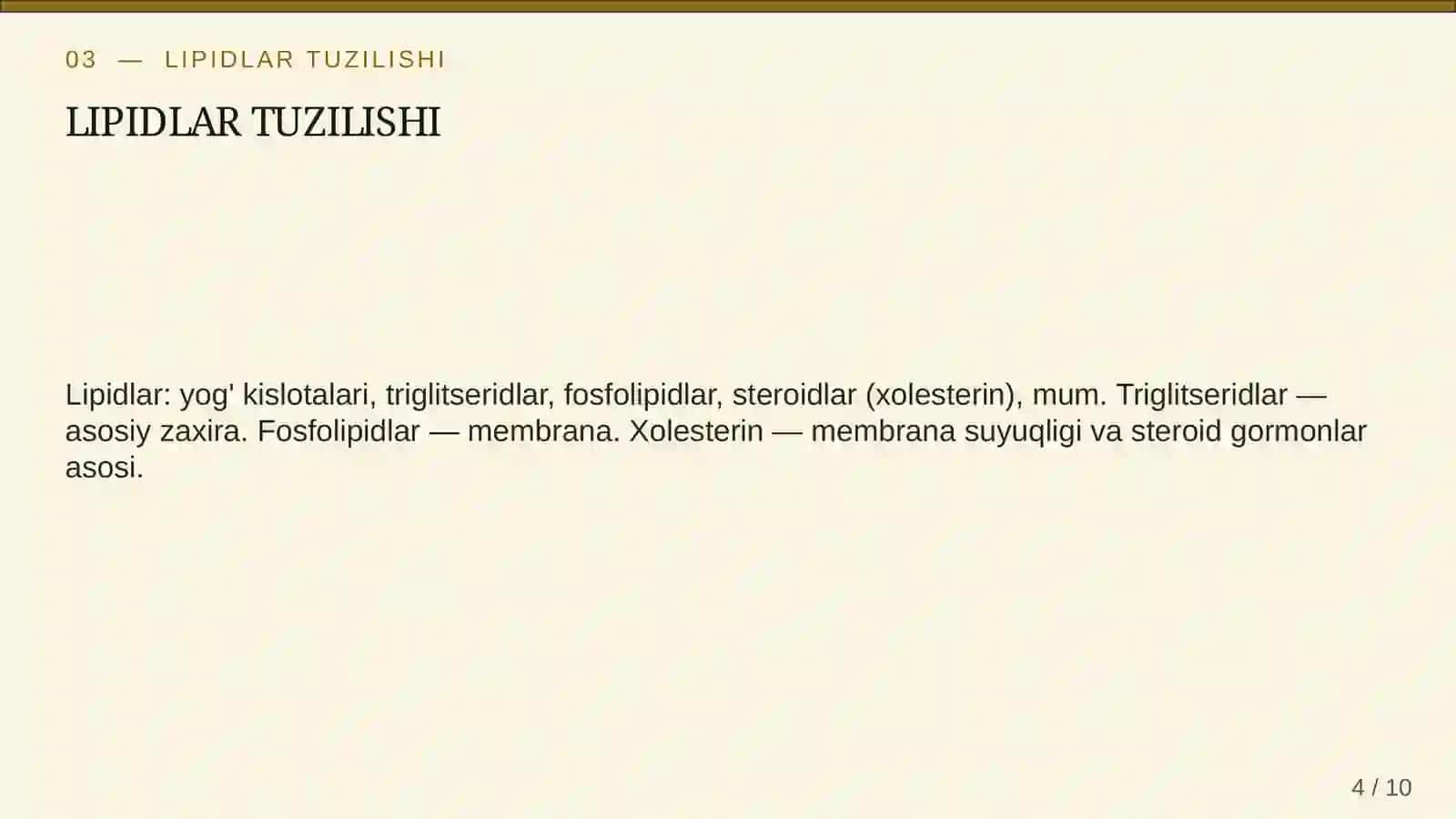 Lipidlar va uglevodlarning biologik vazifalari 4