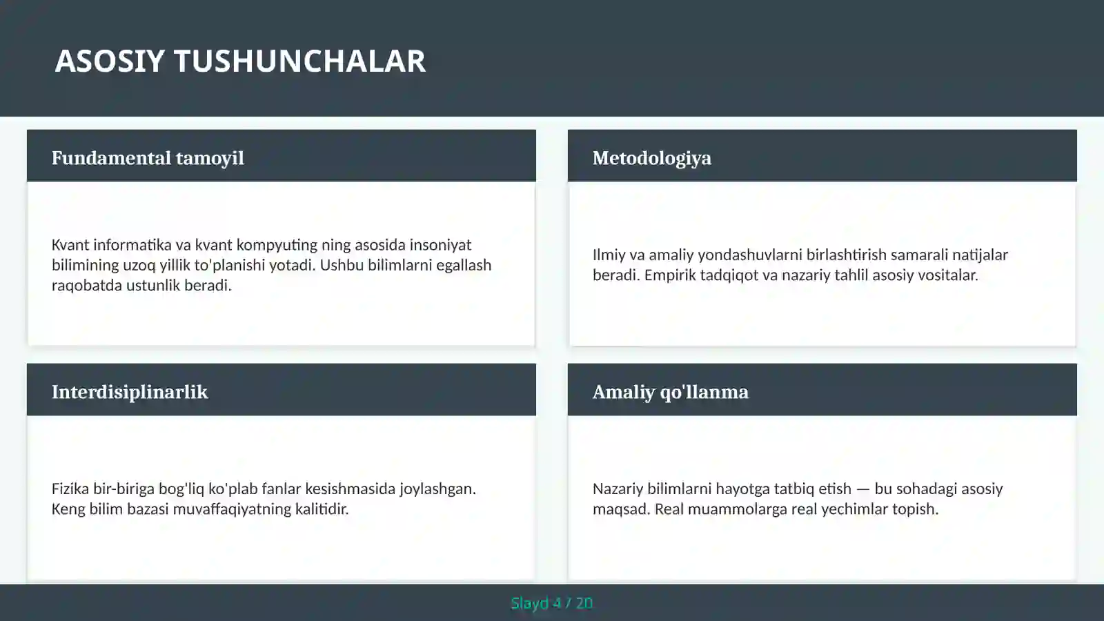 KVANT INFORMATIKA VA KVANT KOMPYUTING 4