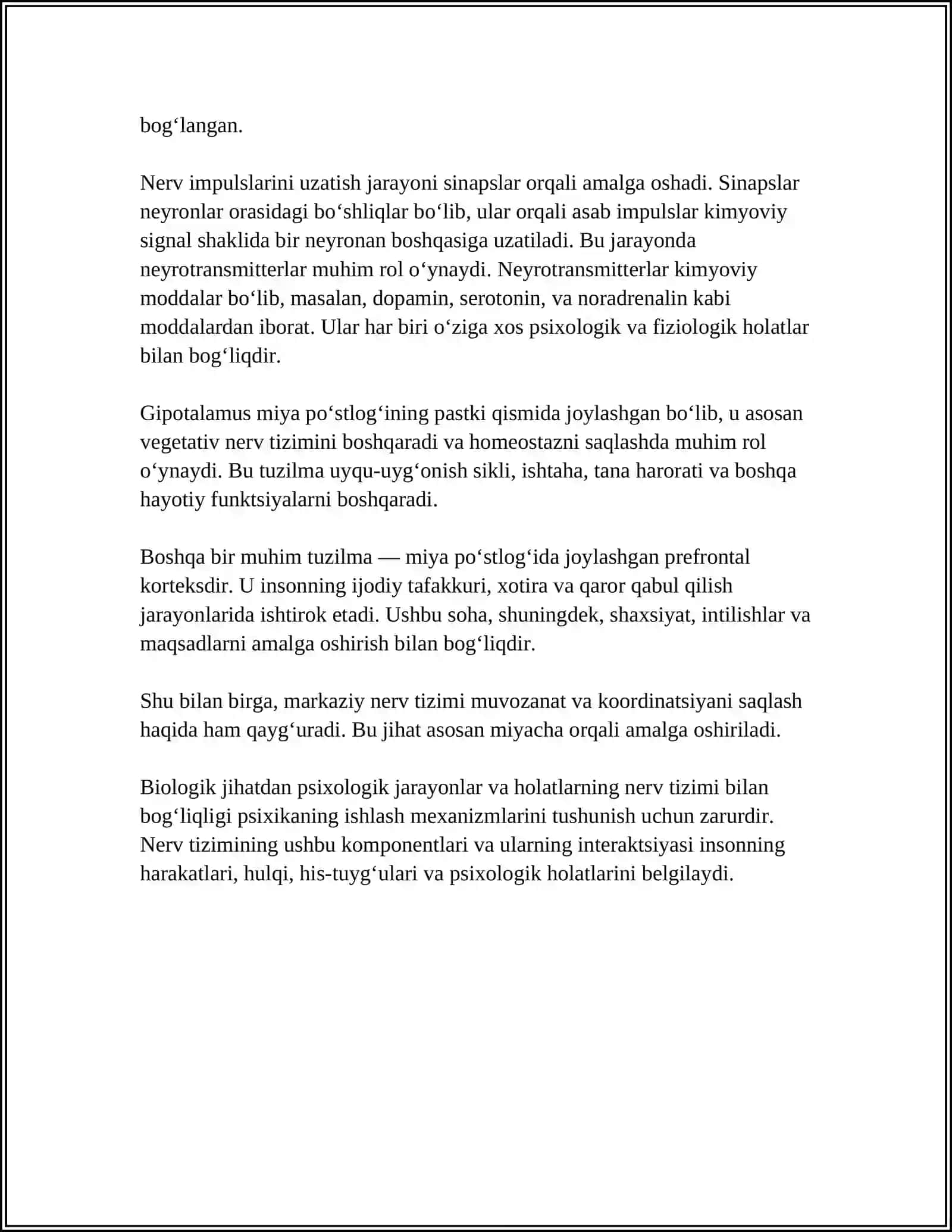 ODAM PSIXIKASINING PAYDO BO‘LISHI VA TARAQQIYOTI. ONG TURLARINING PSIXOLOGIK TAVSIFI 4