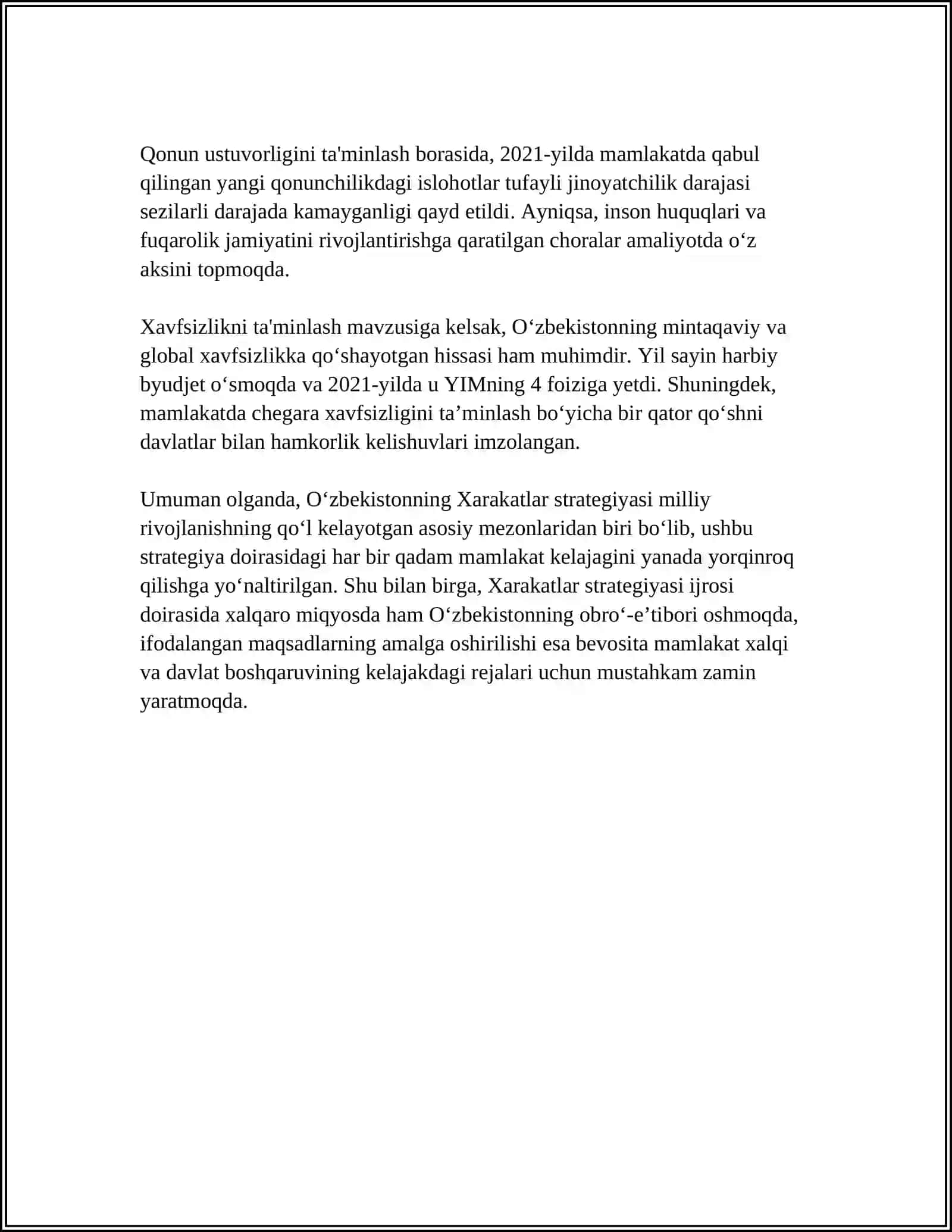 XARAKATLAR STRATEGIYASI 3-YOʻNALISHI 4