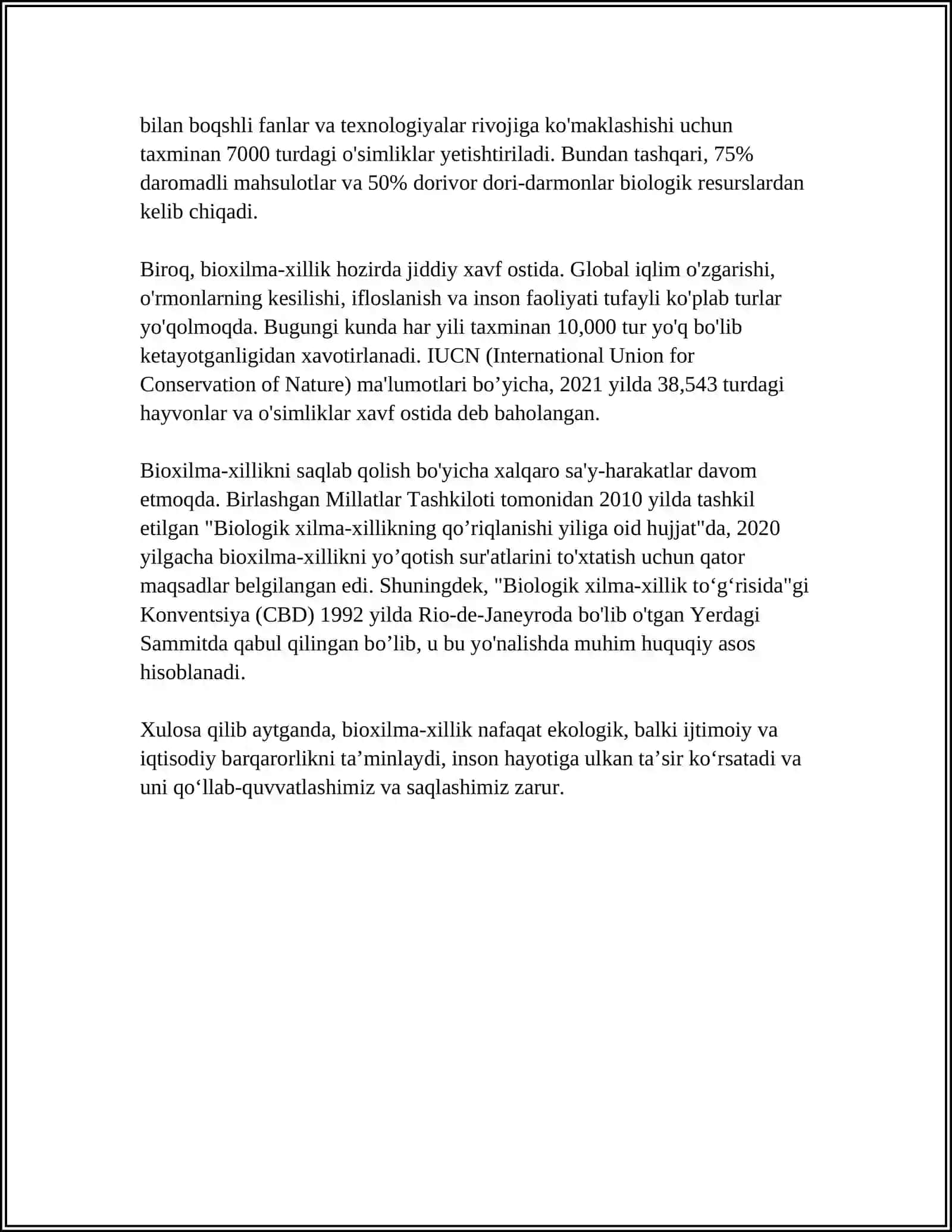 BIOLOGIK TURLARNI XILMA - XILLIGI VA NOYOBLIGINI BAHOLASH METODLARI 4