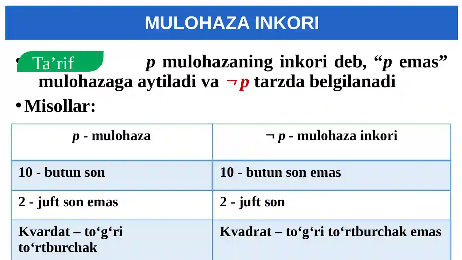 6-dars. Matematik mantiq elementlari 4