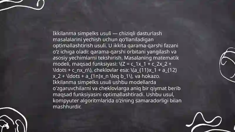 Ikkilanma simpleks usul 4