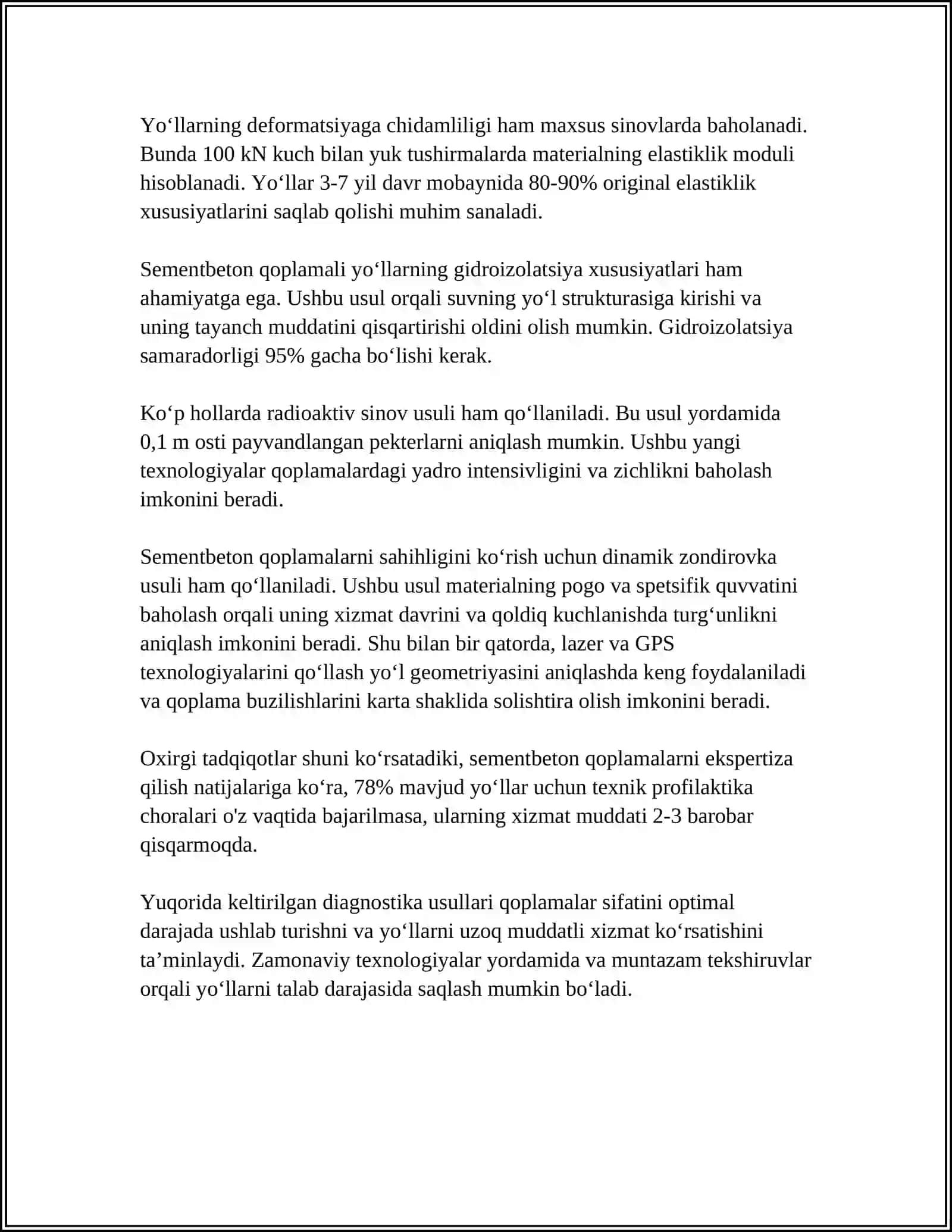 SEMENTBETON QOPLAMALI AVTOMOBIL YOʻLLARNI REKONSTRUKSIYA QILISH 4