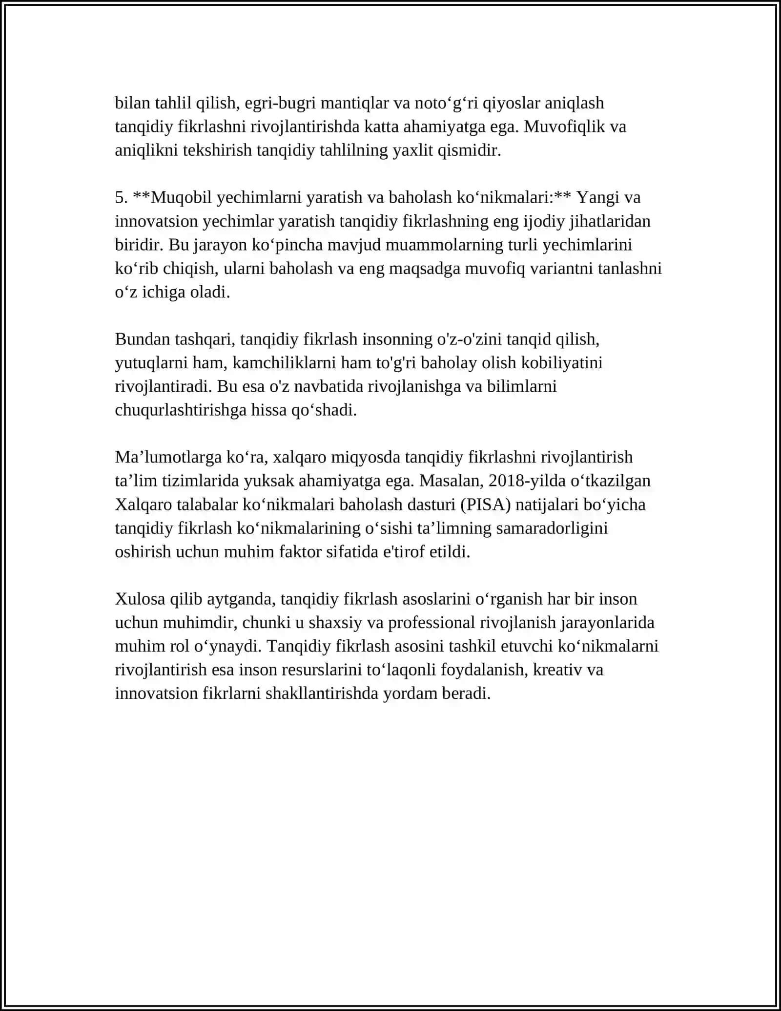 Tanqidiy fikrlash asoslari 4