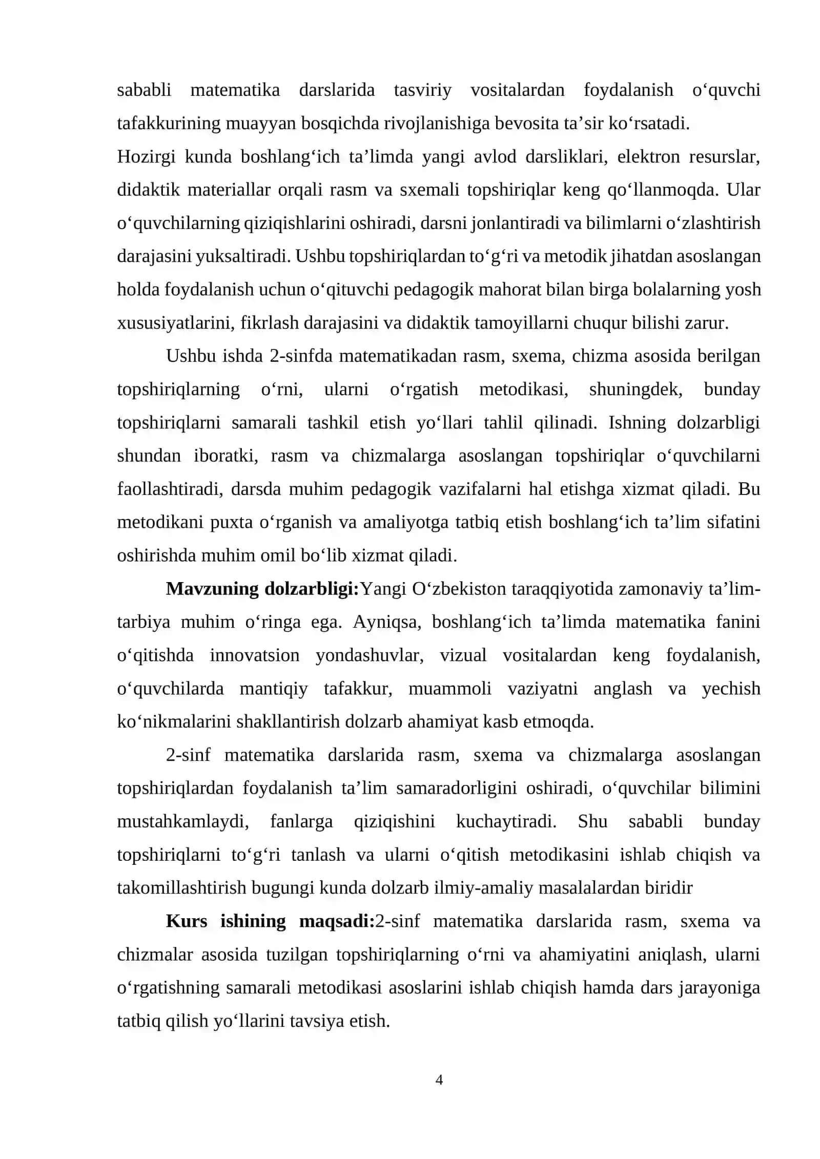 BOSHLANGʻICH 2-SINFDA MATEMATIKADAN RASM,SXEMA,CHIZMA SHAKLIDA BERILGAN TOPSHIRIQLAR VA ULARNI YECHISHGA OʻRGATISH METODIKASI 4