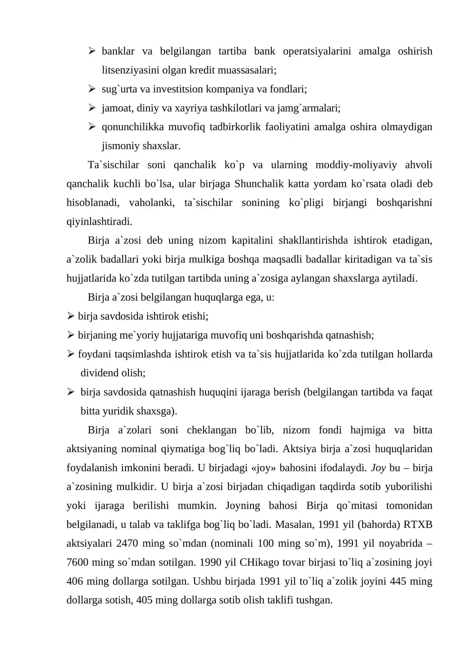 Birjalar - boshqaruv organlari va funktsional vositachilar 4
