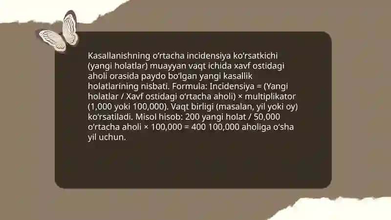jamoat salomatligi fanidan: oʻrtacha miqdorlar 4