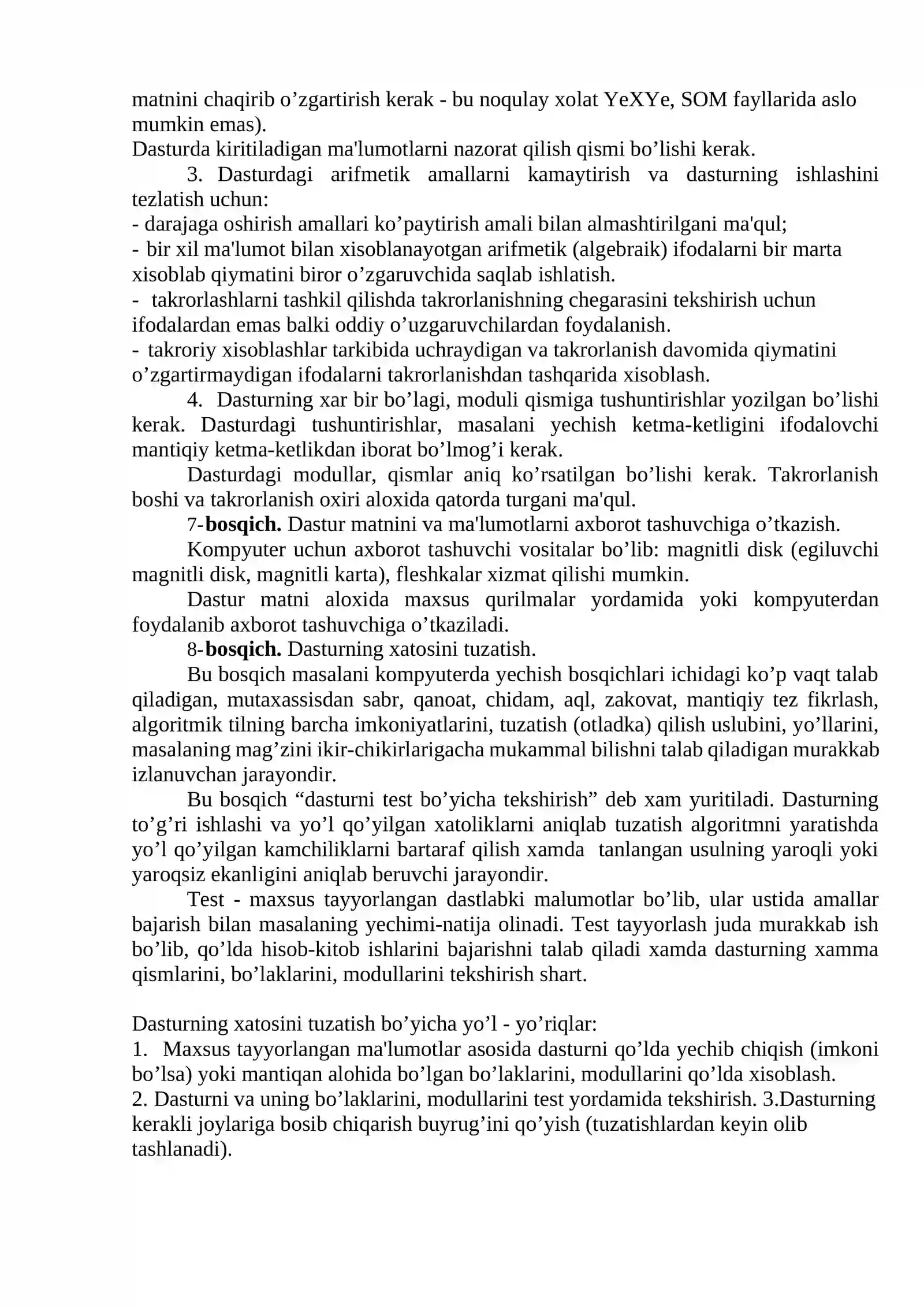 ALGORITMLASH ASOSLARI 4