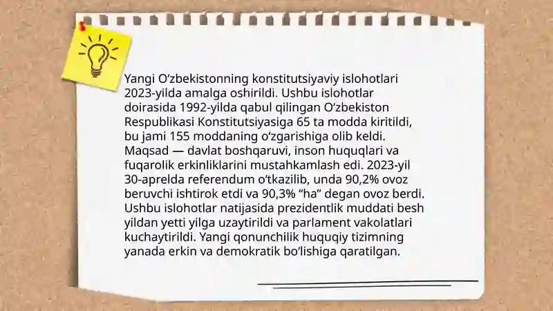 Yangi õzbekistonda inson huquqlari va erkinliklarining yaratilishi 4