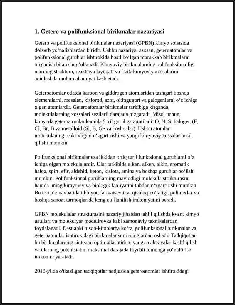 GETERO VA POLIFUNKSIONAL BIRIKMALAR ASOSIDA ISHLAB CHIQARILADIGAN DORI VOSITALAR 4
