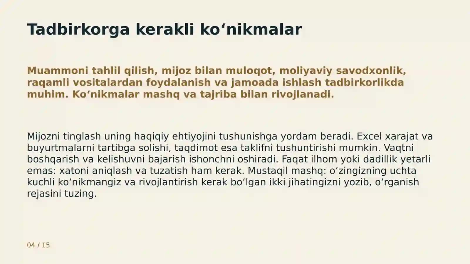 Yoshlar va tadbirkorlik 4