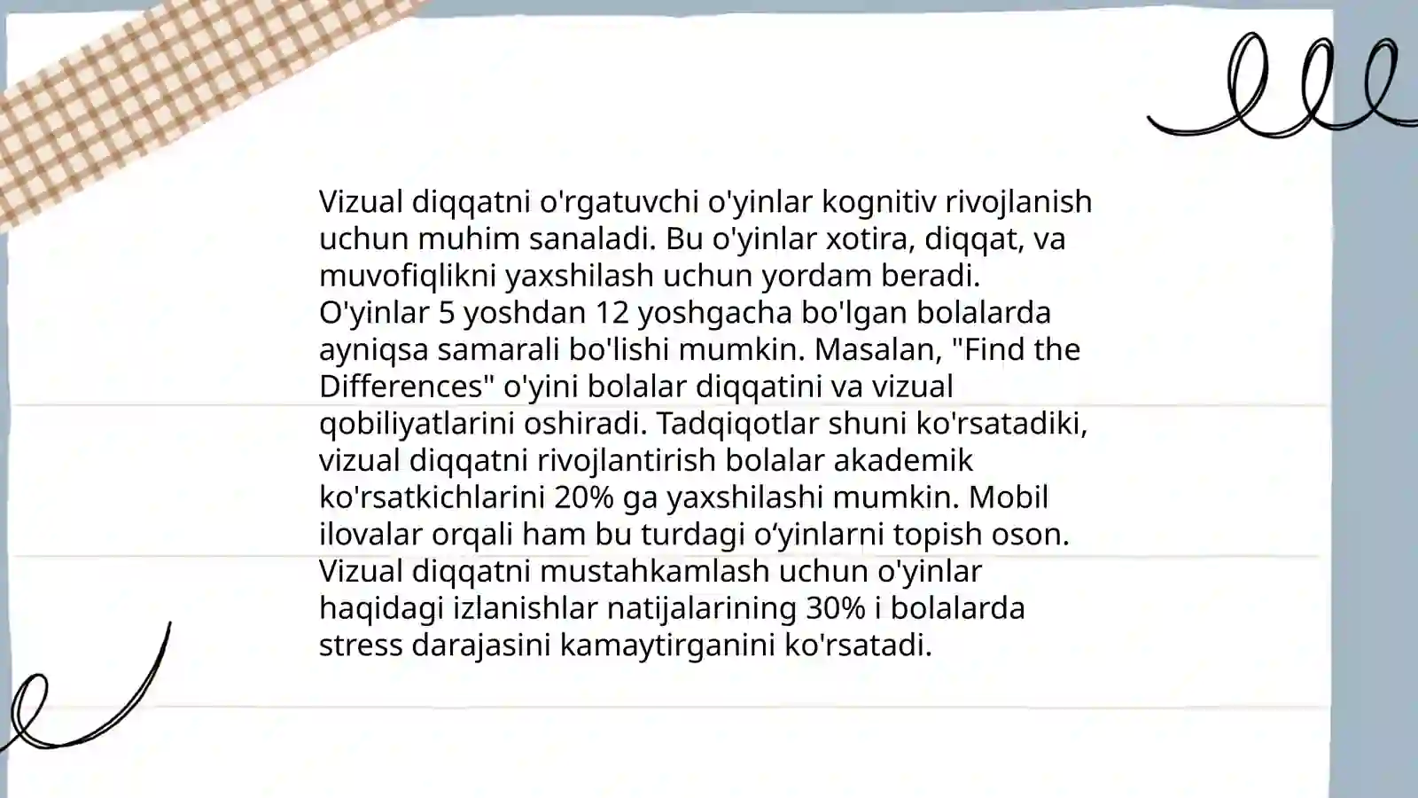 E'tiborli tinglash mashqlari 4