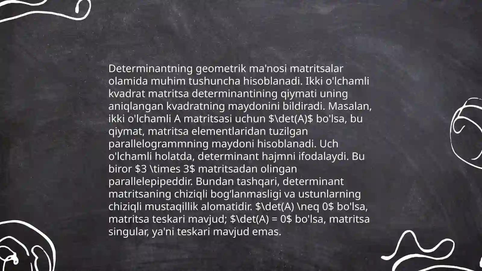 Determinant va uning xossalari 4