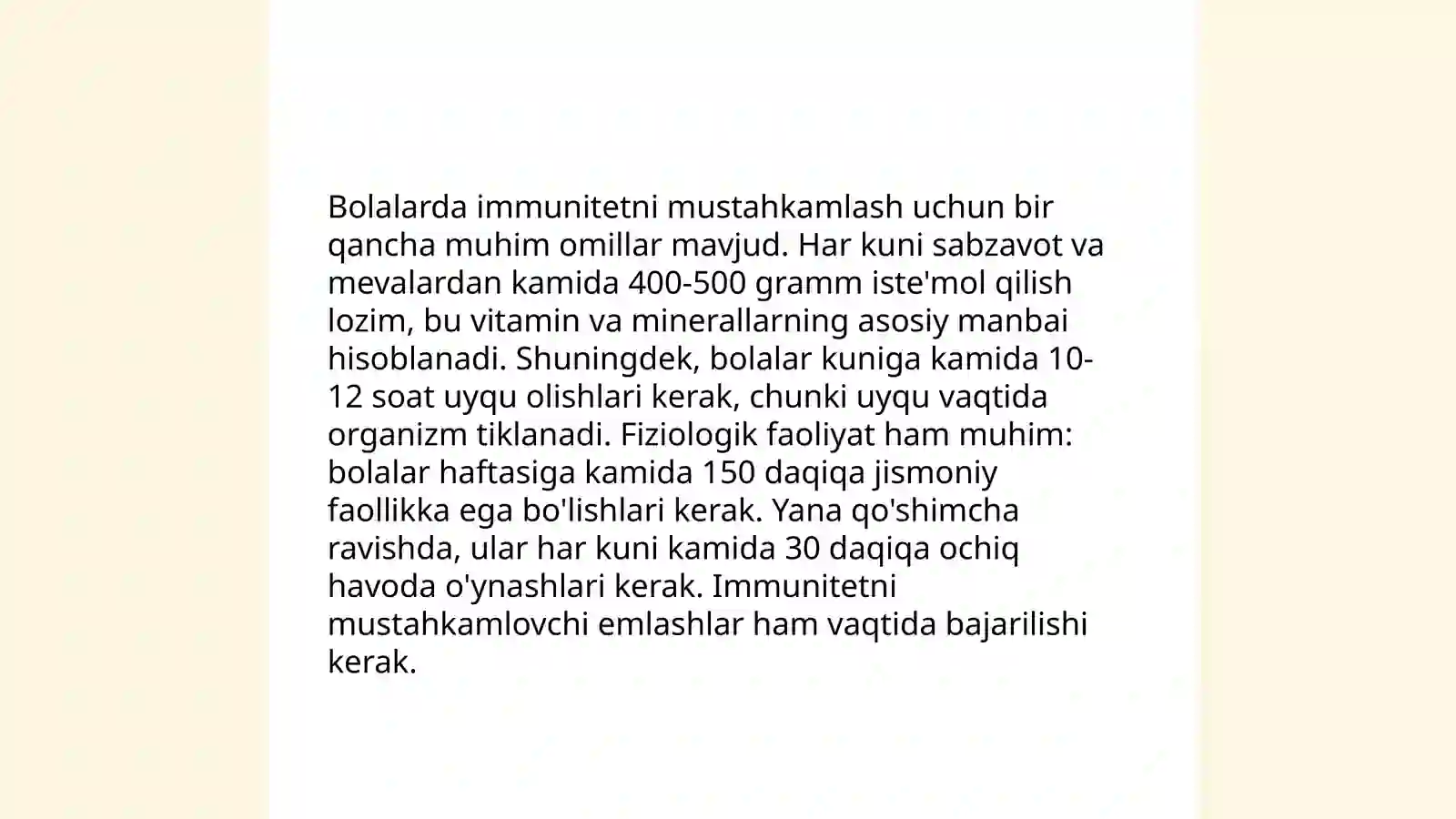 Bolalar salomatligi haqida qayg'urish 4