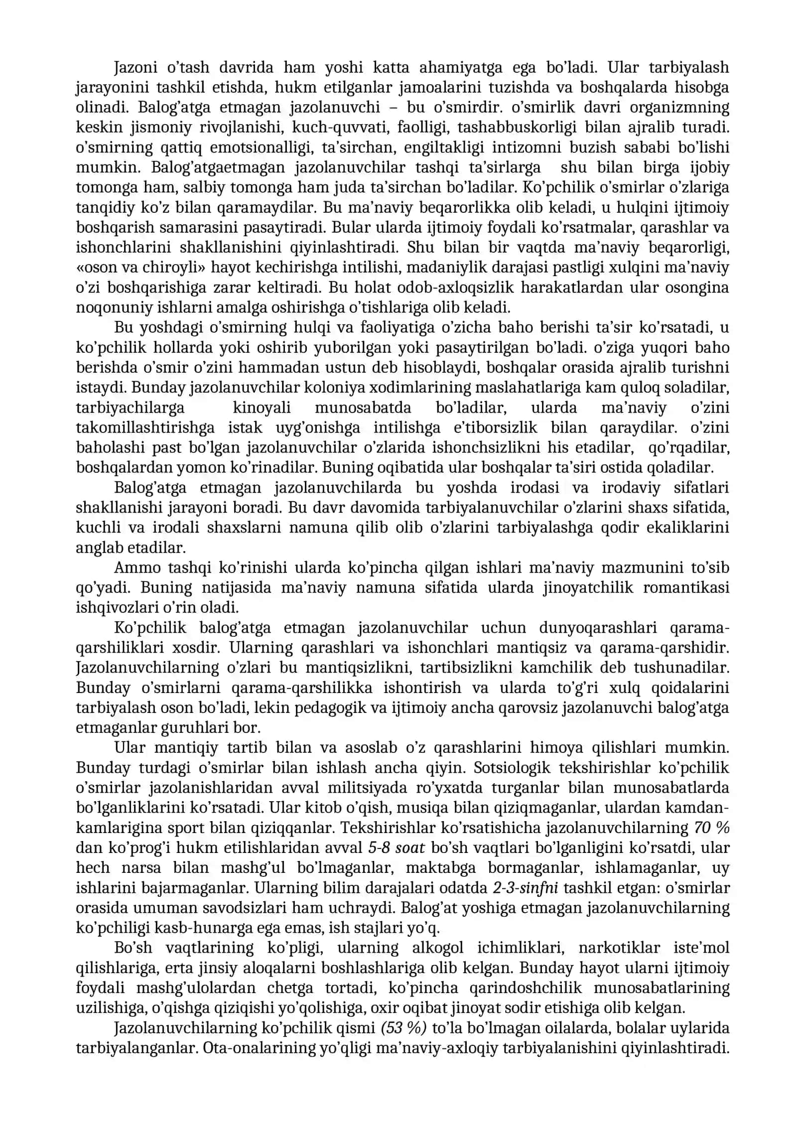 Jinoyatchilik bolalarda delinkventlik vujudga kelish sifatida 4