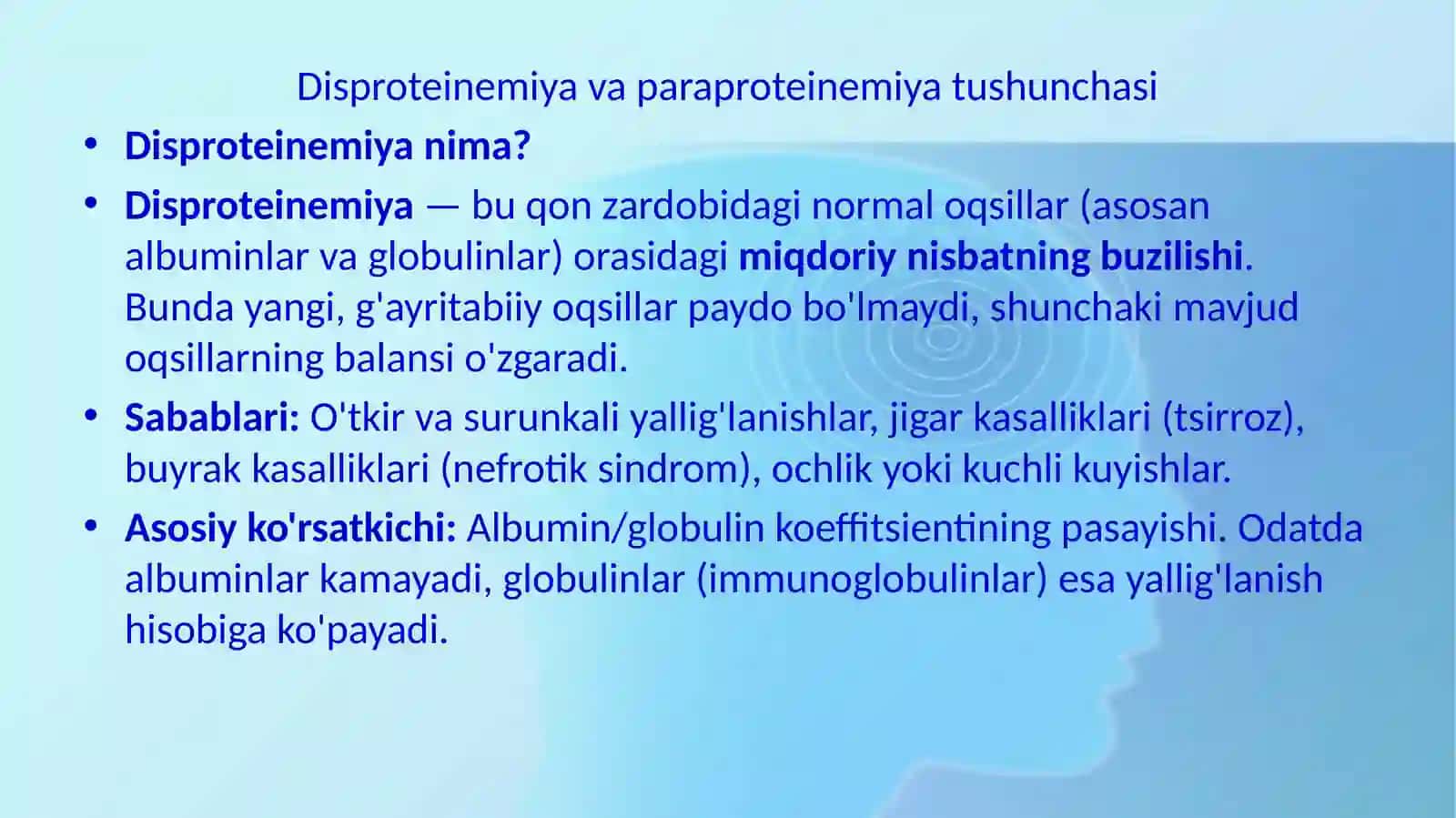 Disproteinemiya paraproteinimiya rivojlanish mexanizmi va asoratlari 4