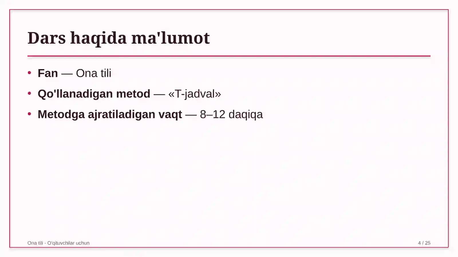 ona tili darslarida t jadval metodidan foydalanish 9816 4