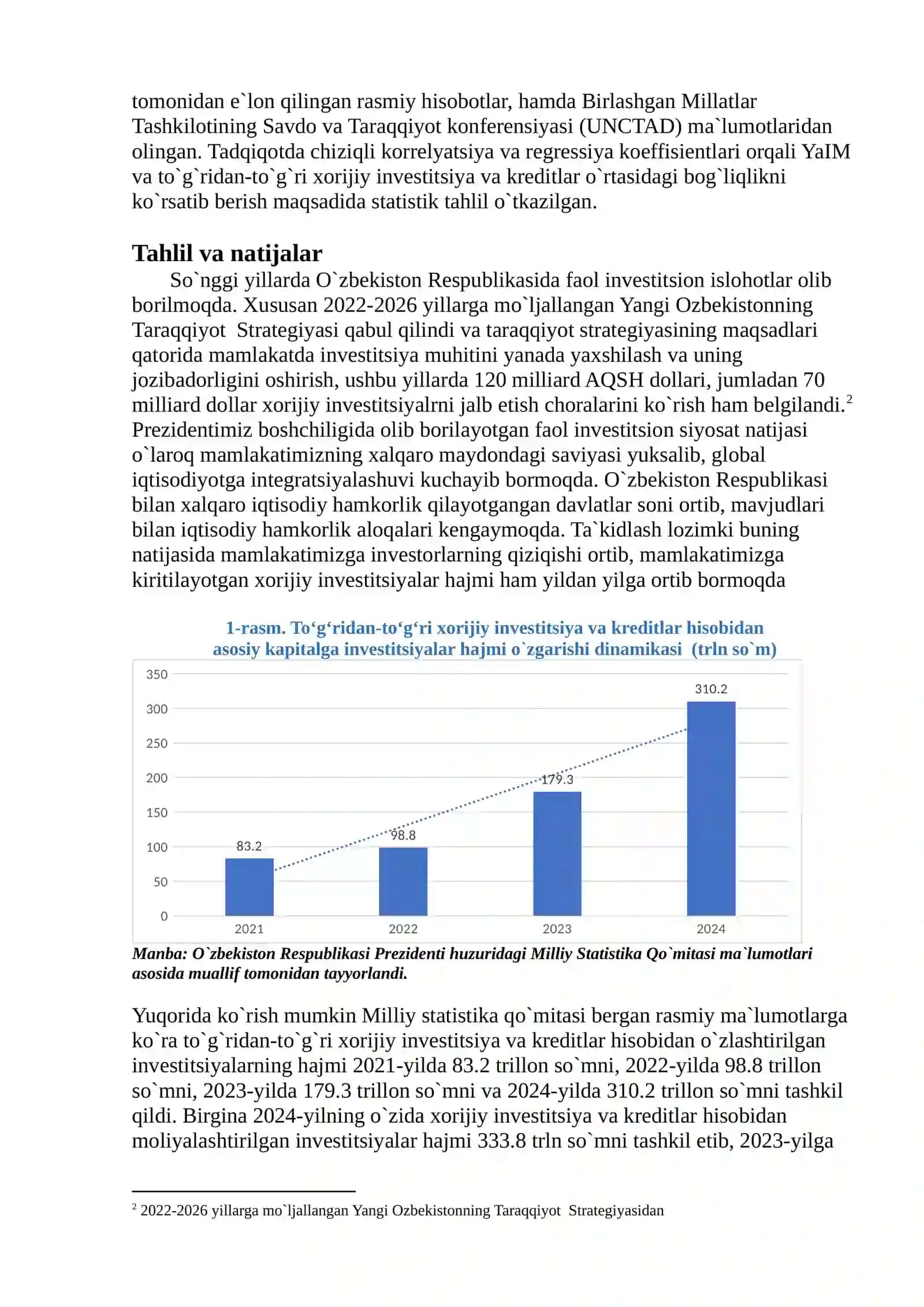 O`ZBEEKISTONDA XORIJIY INVESTITSIYALARNING IQTISODIY O`SISHGA TA`SIRI 4