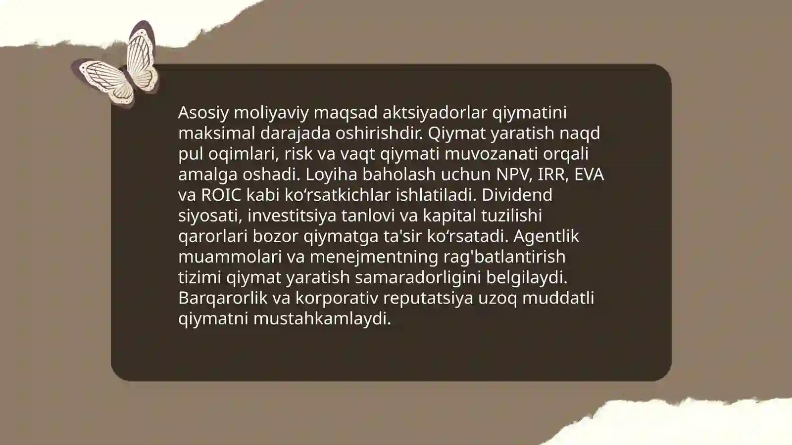 Moliyaviy menejmentning konsepsiyalari 4