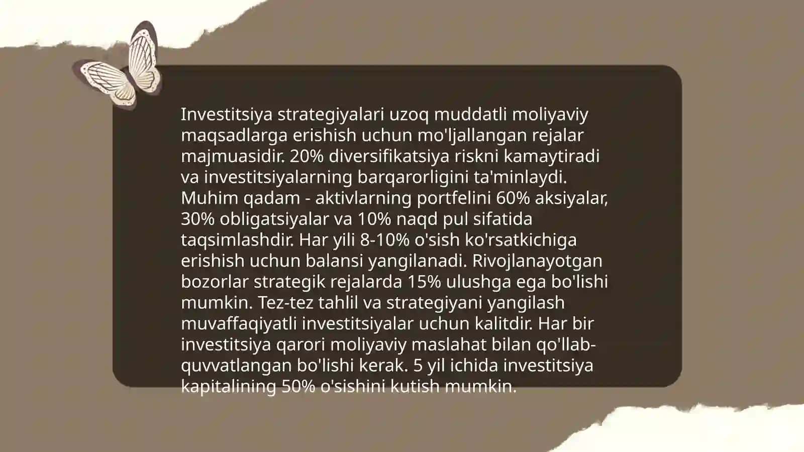 Sarmoya kiritishning "Sehrli uchburchagi" 4