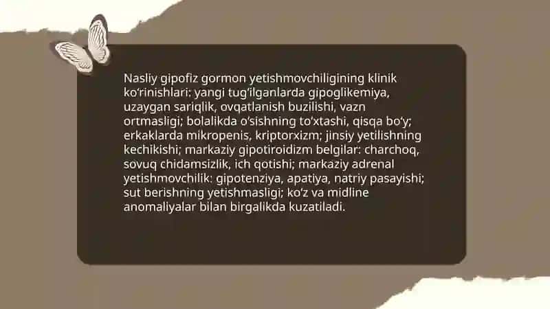 Gipotalqmo-gipofizar tizimning nasliy buzilishlari diagnostikasi 4