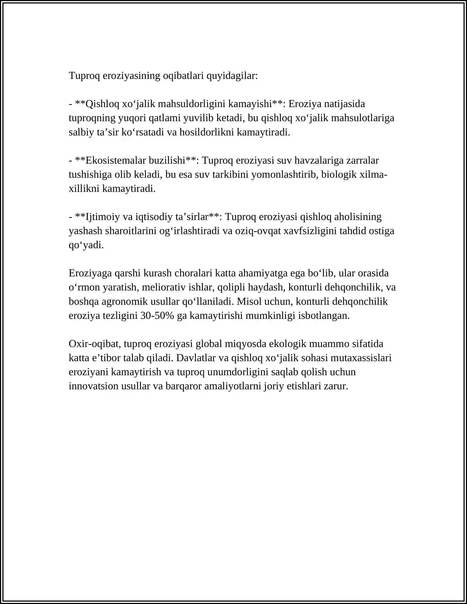 EROZIYAGA UCHRAGAN TUPROQLARNI ZAMONAVIY DASTURLAR ASOSIDA XARITALASHNI O'RGANISH 4