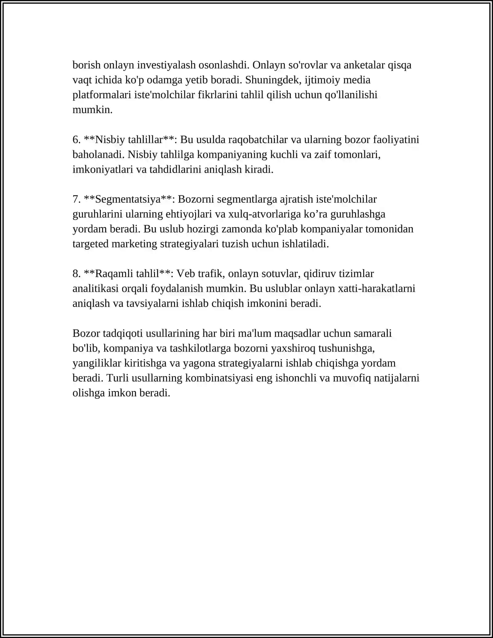 MARKETING TADQIQOTI REJASI VA BOSQICHLARI 4